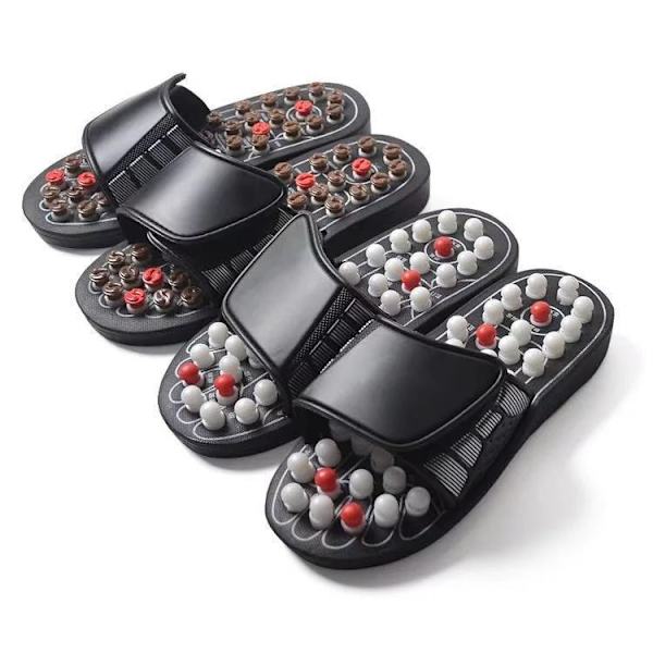 Unisex akupressurslippers anti-halk reflexmassage skor hem brun