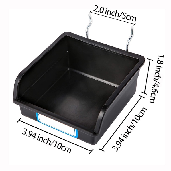 Set med 10 pegboard-lådor med krokar, för organisering av tillbehör, svart