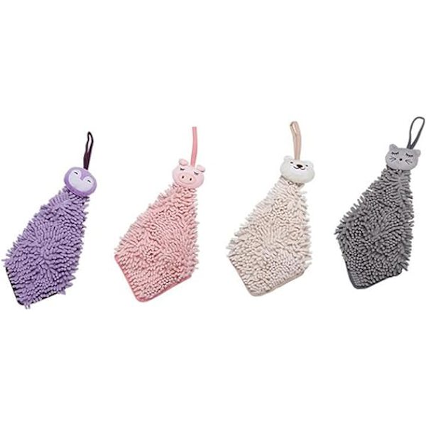 4 kpl Lasten pesulappuja Keittiön käsipyyhe Keittiön puhdistusliina Mikrokuitupyyhkeitä Keittiöpyyhkeitä Taapero Mikrokuitukäsi 50CM Harmaa violetti beige vaaleanpunainen