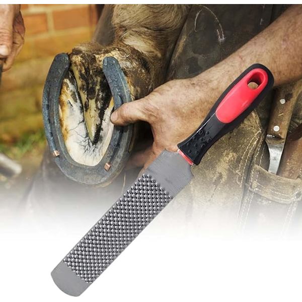 Hovfil för hästar, 8 tum kolstål hovrasp ergonomisk hovfil