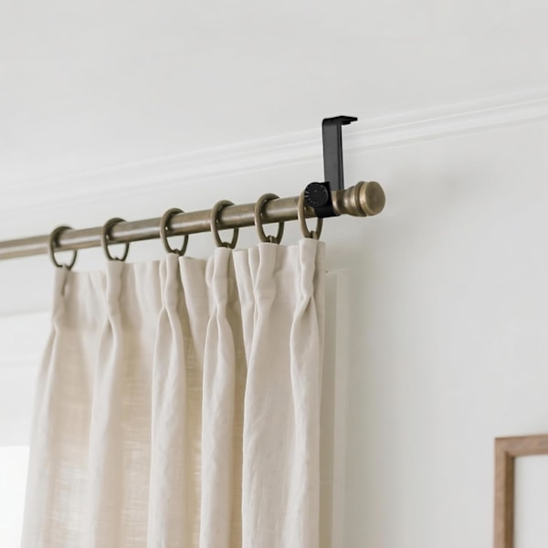 4-pack Tak Gardinstångsfäste Kraftiga Enkla Gardinstångshållare för 22 mm Draperihållare för Vardagsrum Sovrum Svart