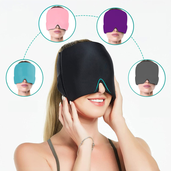 Gel Hot Cold Terapi Hovedpine Migræne Relief Cap Sort