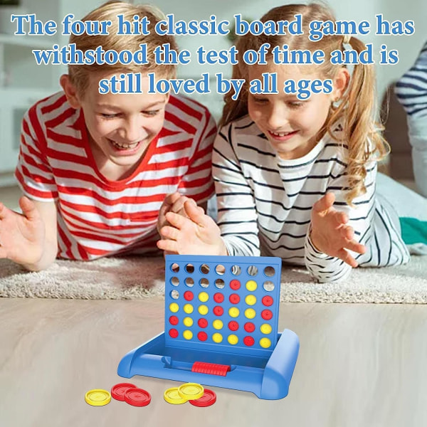 4 i rad spel medium, brädspel leksak för barn, klassisk 4 i rad och familjespel, (blå)