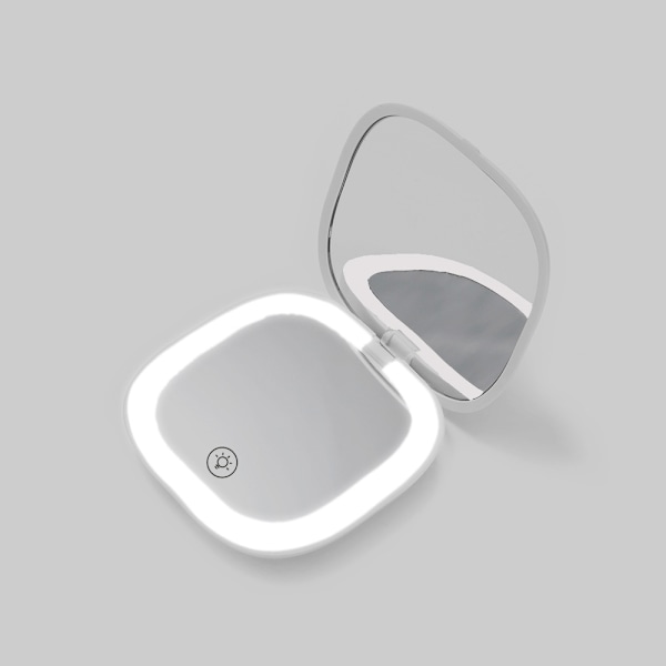 Mini LED-valo 3X suurentava taskupeili, kaksisuuntainen, matkakäyttöön sopiva, kätevä