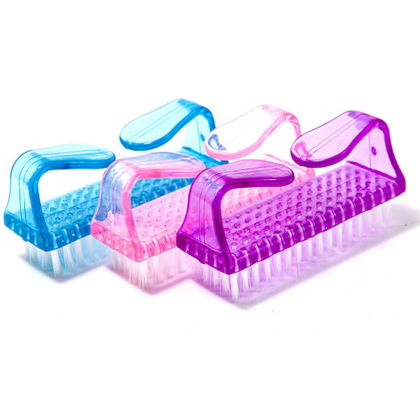 6 st Nail Brush, Plast Handtag Nagel Rengöringsborste Verktyg för Nail Art,