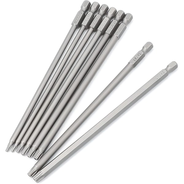 8 kpl 1/4\" pitkät magneettiset tähtipää Torx-ruuvimeisselin kärjet - 150 mm pitkät - sähköinen kuusiovarsi - työkalusetti (8 kpl 150 mm)