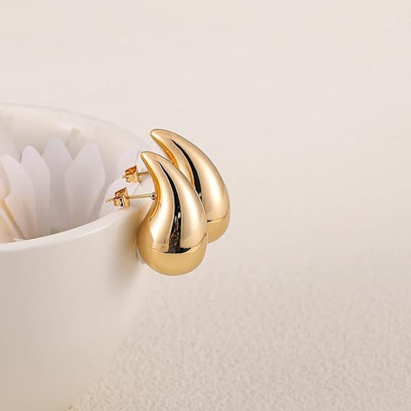 Extra stora örhängen hypoallergena chunky guld hoops örhängen lätta