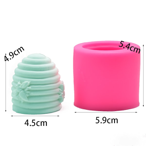 Mehiläisvaha Silikonimuotti DIY Kynttilämuotti 3D Hunajakennon Muotoinen Fondanttimuotti Kotitekoinen Kynttilä Silikonimuotti, Joululahjaksi 5,9 × 5,9 × 5,4 cm