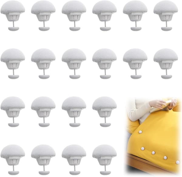 20-pack Täcke Clips, Täcke Fixerare, Vit
