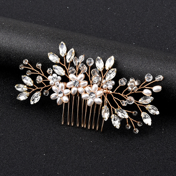 Rhinestone hår smykker perle krystal tiara brude hårnåle bryllup ha