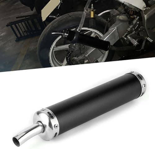Motorcykel Udstødningslyddæmper, 20 mm/0,8 tommer Udstødningslyddæmper Modificerede Dele til Time (Sort)
