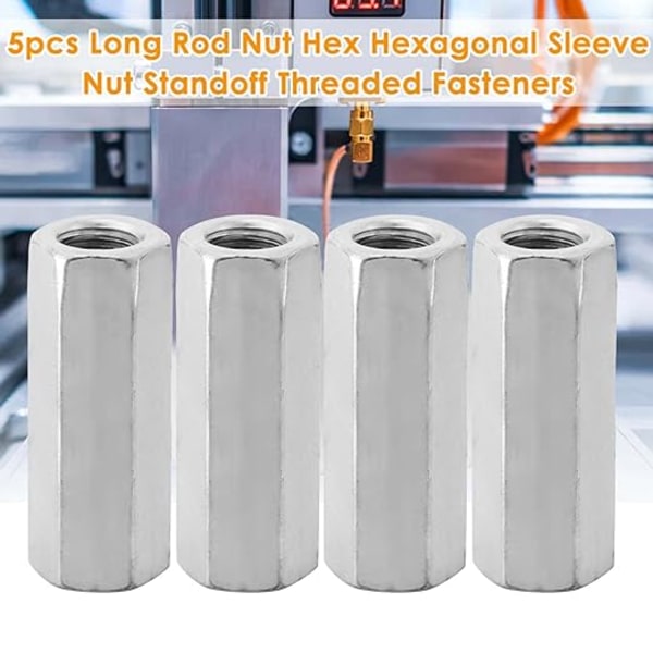5 stk M12 Lang Hex Shank Mutterhylse Mutter Threaded Spacers Festemidler Skrue Zin