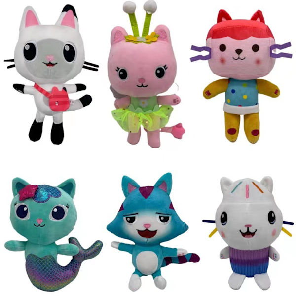 Gabby's Dollhouse, Smilende Naughty Cat 28cm plysjleketøy
