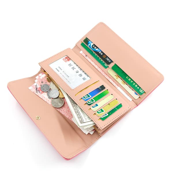Dame Lommebok Rutete Gullkrone Sakura Rosa