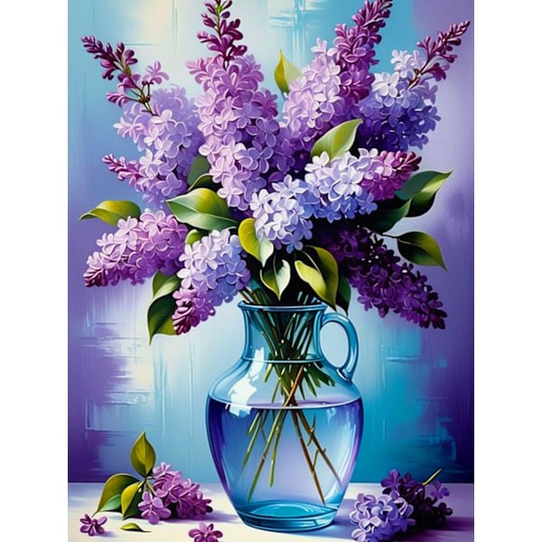 Blomster Diamantkonst Kit för Vuxna - 5D Vas Diamantkonst Kit, DIY Blommig Ädelsten Konst DIY Hantverk Kit Hem Väggdekor Gåvor 30x40 cm
