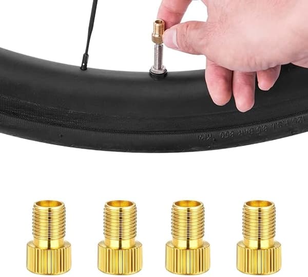 Pakke med 8 Cykelpumpe Tips, Inflator Tips, Adaptere til Presta til Schrader Cykelventil, Messing