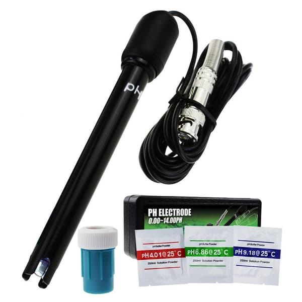 Lang kropp pH-elektrode med BNC-plugg, probe 300cm kabel 0-14pH for pH-måler, pH-kontroller, pH økonomisk sensor
