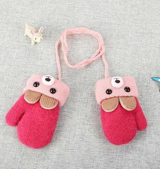 Småbarns vintertermiska handskar Varma stickade vantar Baby String Plyschhandskar