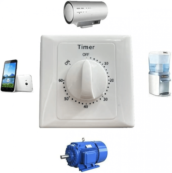 AC 220V Timer Switch Højtydende Pumpe Elektronisk Kontrol Mekanisk Nedtællingstimer Stikkontakt Timer Switch 86 Panel (60min)