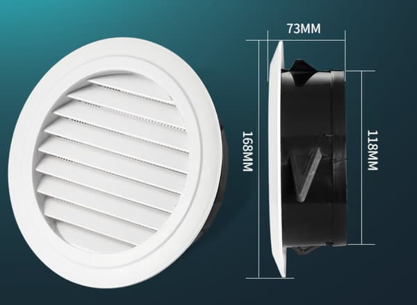 Plastik ventilationsgitter - Insektbeskyttelse -, hvid