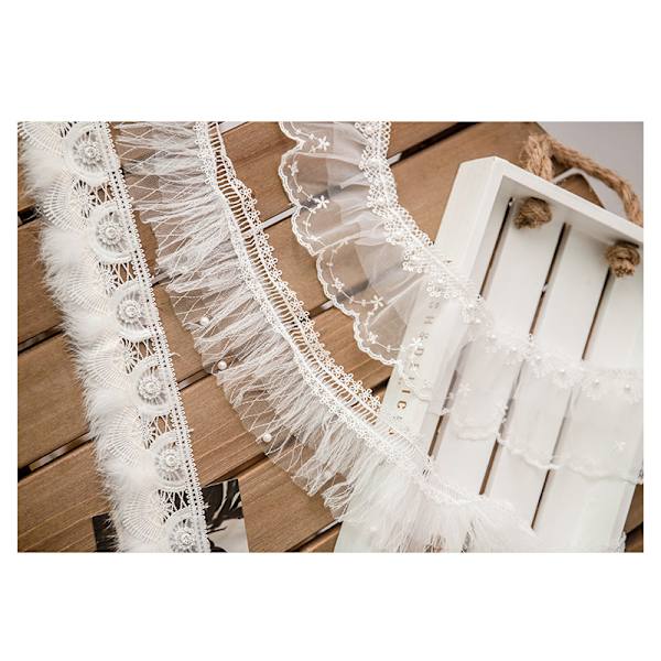 3 kpl 1 jaardia (91 cm) organza-pitsikoriste, plisseerattu tyllipitsi kangas, plisseerattu