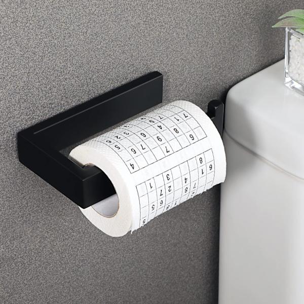 Vægmonteret toiletpapirholder, matsort toiletpapir