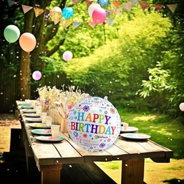 Grattis på födelsedagen födelsedagsballong, folieballong, födelsedagsballong, färgglad F