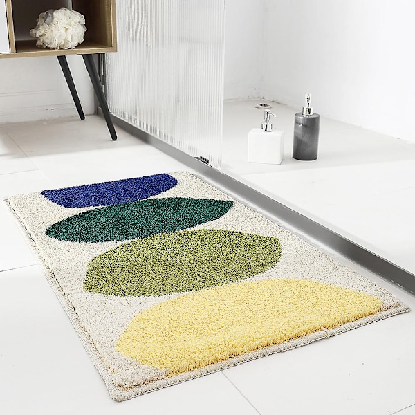 Halkskyddande badmattor Gul citron Mikrofibermattor (17,5\"x25,5\")