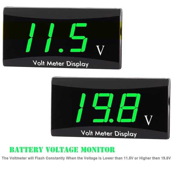 Motorcykel Voltmeter DC 12V Digital Voltmeter Mätare LED Display Spänningsmätare
