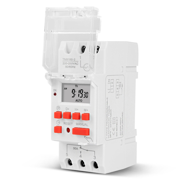 Elektrisk vandvarmer timer switch, digital timer switch 30A LCD-display 1 sekund timer digital timer relæ 220V