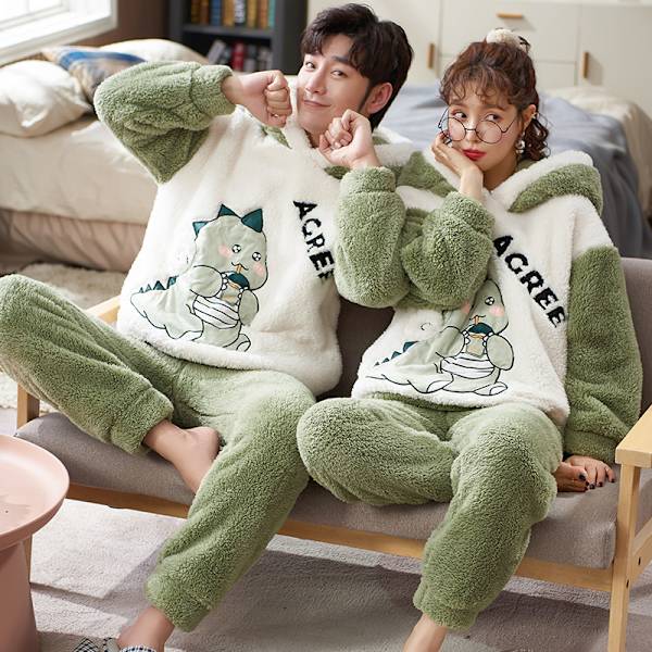 Loungewear Par Pyjamasæt til Par - Kvinder og Mænd - Vinter - Tykke Pyjamas - Nattøj