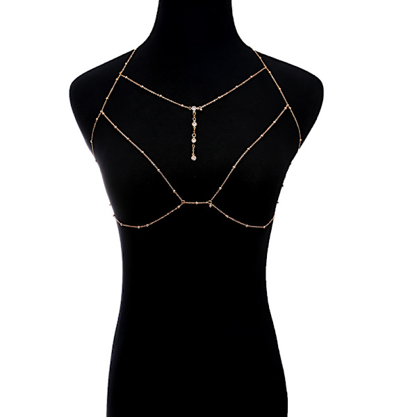 Krystall Rhinestone Bead Body Chain Harness Body Jewelry Bikini Bra Inf