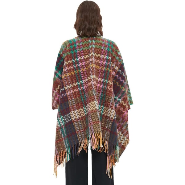 Kvinners vinter sjal retro etnisk åpen sjal wrap sjal dusk skjerf,