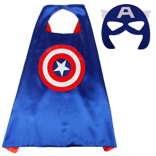 Captain America/Cape/Mask Unisex Children's Blue 70cm*70cm