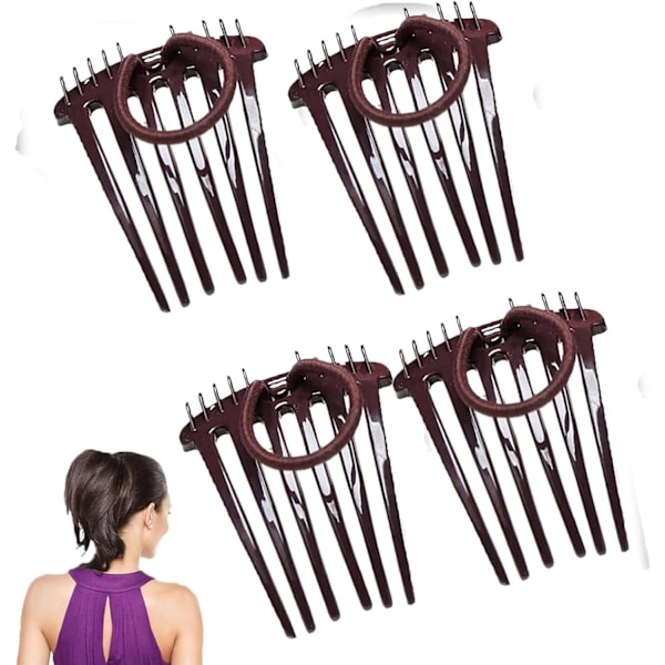4PCS Bandette-kam, Bandette-kam med elastiskt band, Bandette-kam med elastiskt grepp