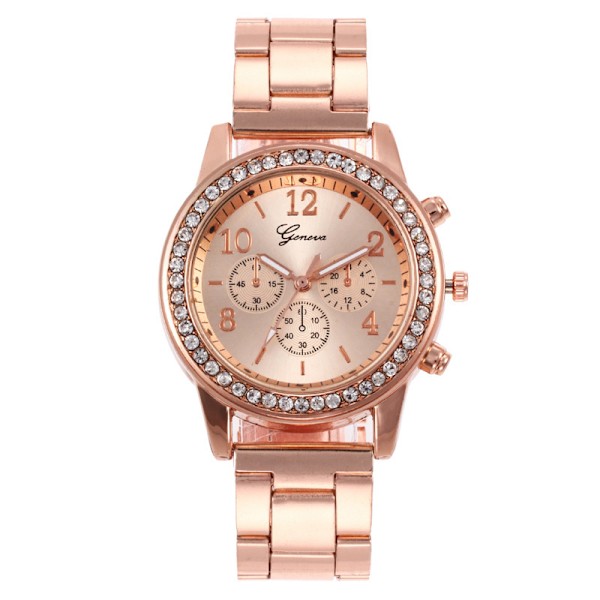 Armbandsur för damer i roséguld/diamant