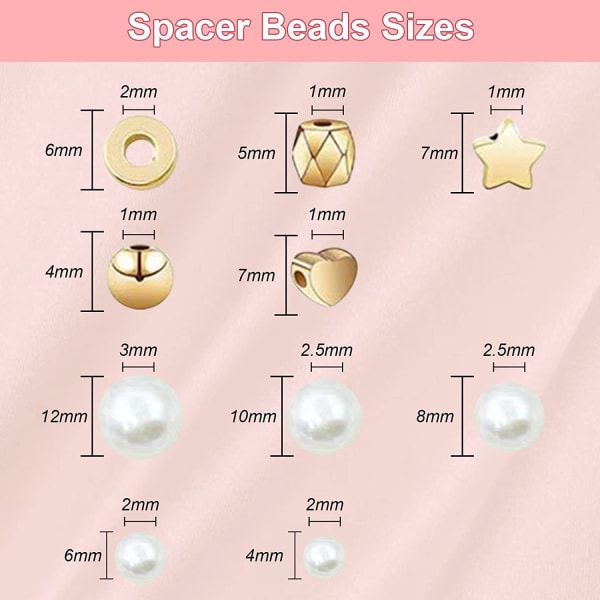 720Pcs Beads for Bracelets Making Kit DIY Pearl Jewelry Adults Charms