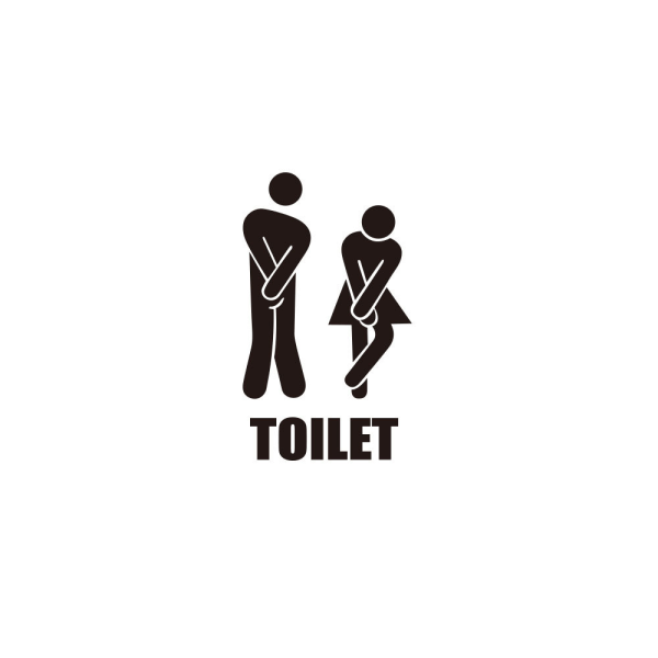 4 kpl WC-tarroja PVC-kyltti Vedenpitävä WC-tarra Seinätarra Koriste