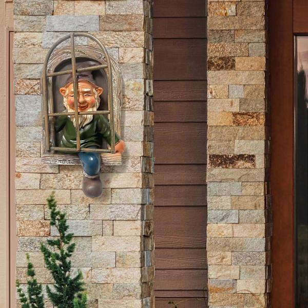Hagenisse-statue, 15 cm alv-harpiksornament for innendørs og utendørs hage