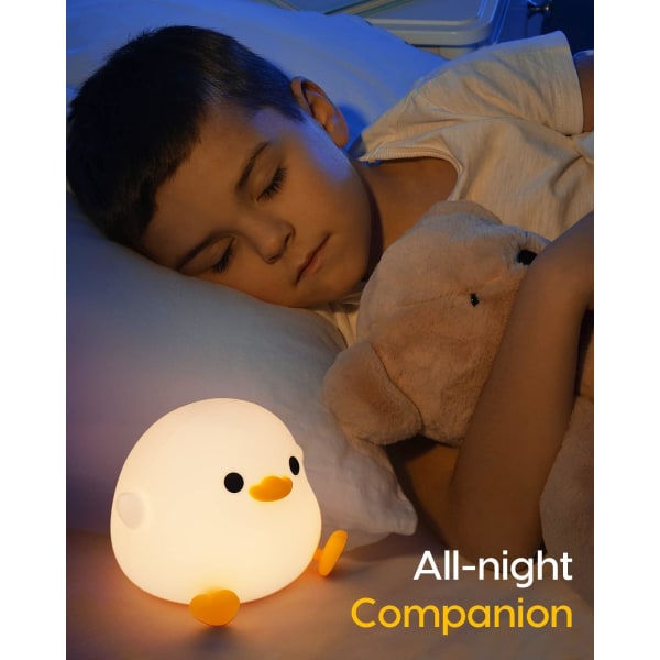 Duck Night Light, Cute Duck Lamp, Silikon Dimbar Nursery Nightlight