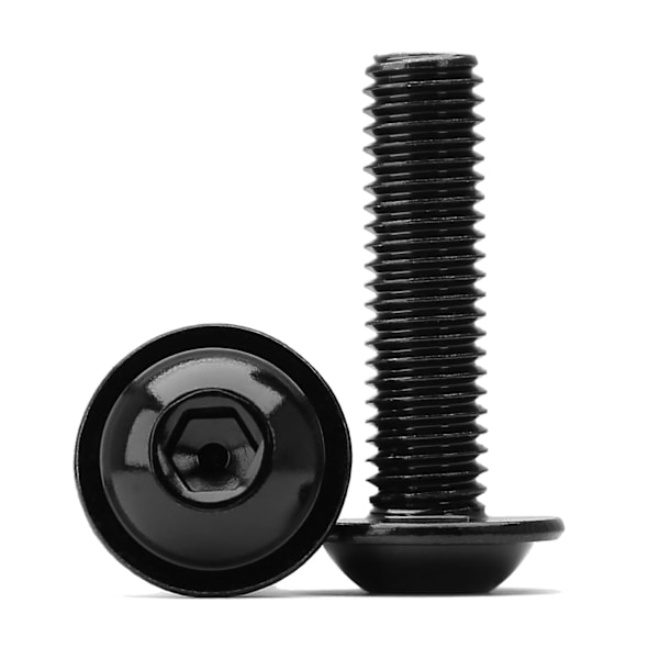 M6 x 18mm Unbrako Skruer 304 Rustfrit Stål Sort Fuld Gevind Cylindrisk Unbrakonøgle Ideel til Møbler Mekanisk Udstyr (100 stk)