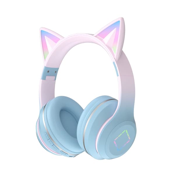Over Ear Bluetooth Kat Öron Hörlurar, Headset LED Lyser Upp Bluetooth