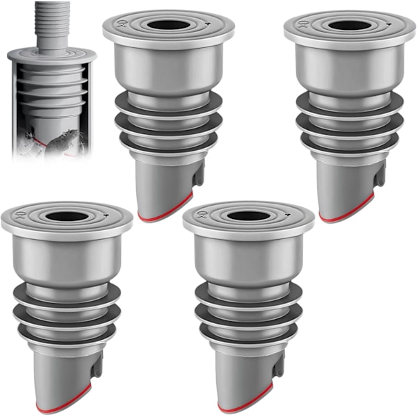 Tetningsring for avløpsrør til vaskemaskin: 4 stk. 35-40 mm tetningsring for vask, tetningsring for vaskemaskinrør, silikon tetningsring for gulvavløpsrør