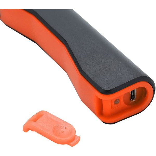 Arbetslampa i fickformat, USB-laddningsbar COB LED-ficklampa, klämma arbetslampa med magnetisk roterande klämma (orange)