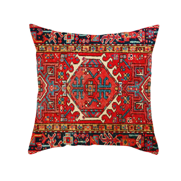 Röda kuddfodral 18x18 Set om 4 Boho Dekorativa Prydnadskuddar för Soffa Vardagsrum Kudde Säng Utomhus Persisk Matta Heminredning
