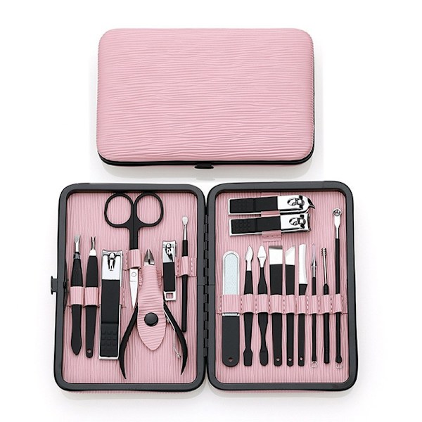 Manikyrset Professionell Nagelklippare Kit Pedikyrvård Verktyg- Rostfritt