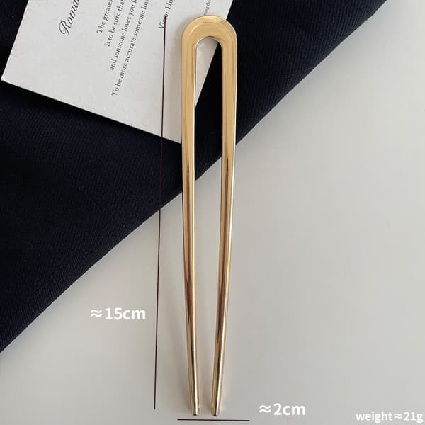 Stora franska hårnålar Metall U-formade hårpinnar (2-pack, Guld & Silver)