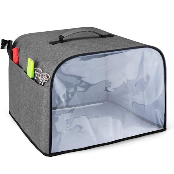 Justerbar Oxfordtyg Vindtät Kök Gadget Brödrost Överdrag - Praktisk Fällbar Design, Tvättbar Fritösduk grå 34*35.5*25cm