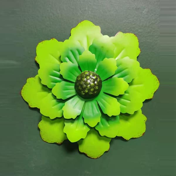 Present 3d Blommig Hängande Staket Skulptur Metall Blomma Väggdekor Montering
