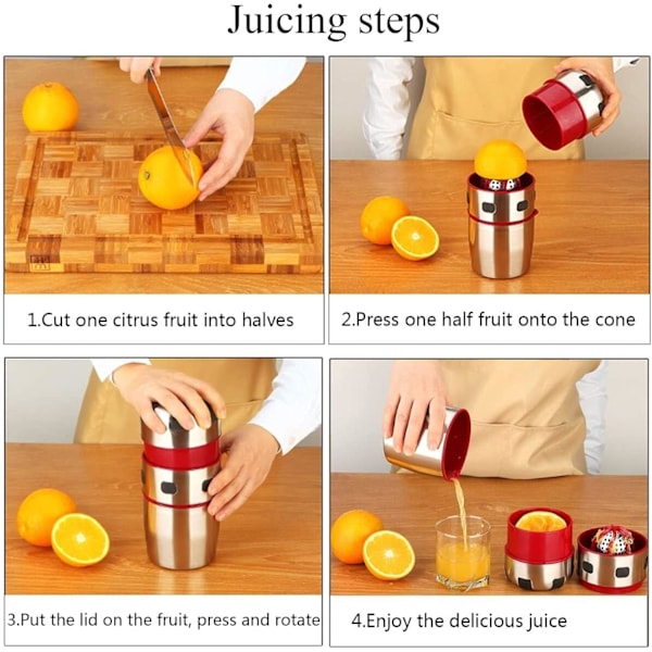 Manuel citruspresser til hjemmet, citruspresser frugtjuiceekstraktor, manuel citruspresser i rustfrit stål, frugtpresser og citronpresser, hjemmebrug M